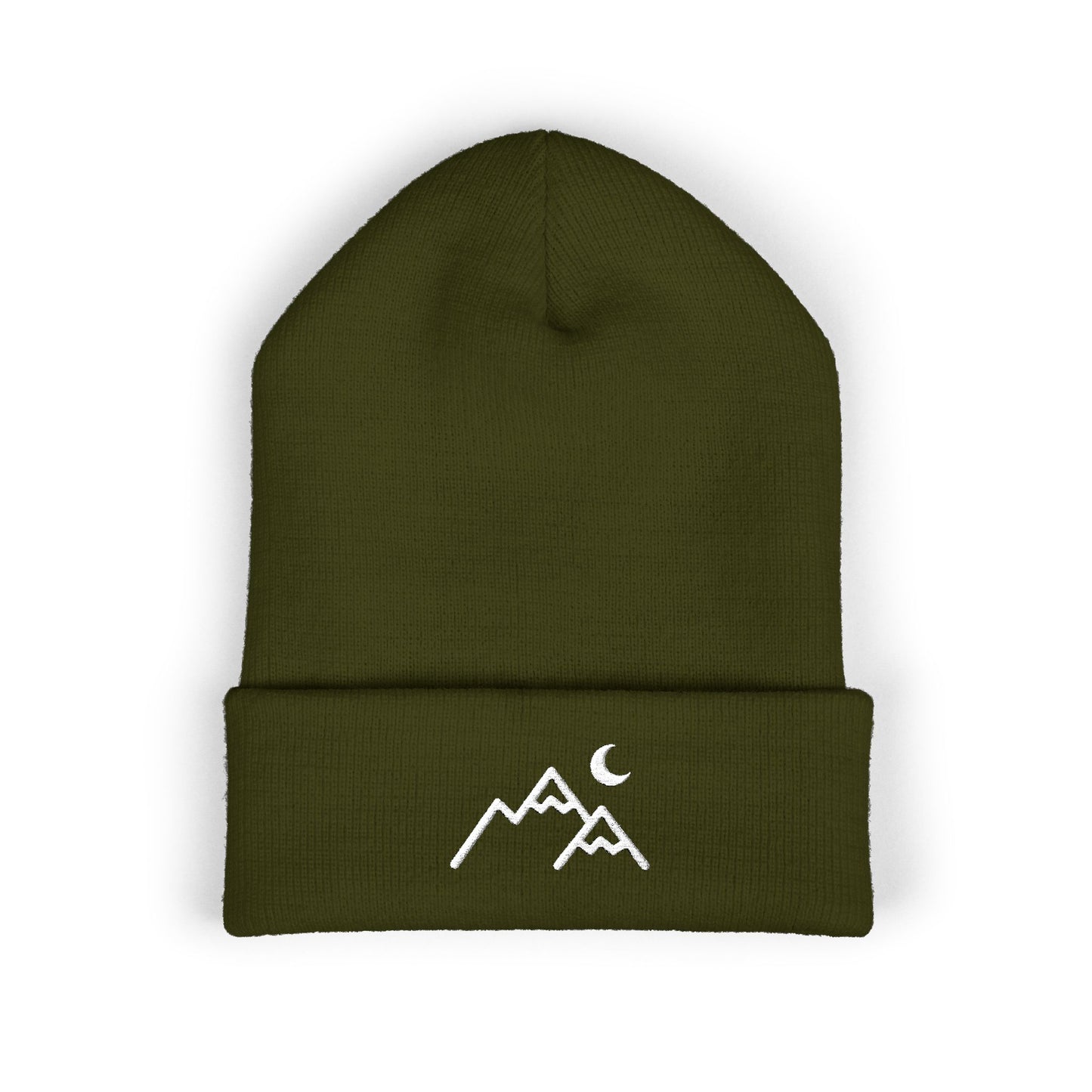 Minimal Mountain & Moon Beanie
