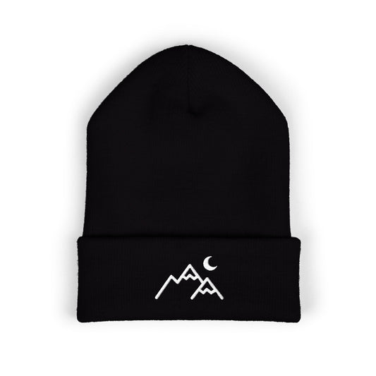 Minimal Mountain & Moon Beanie